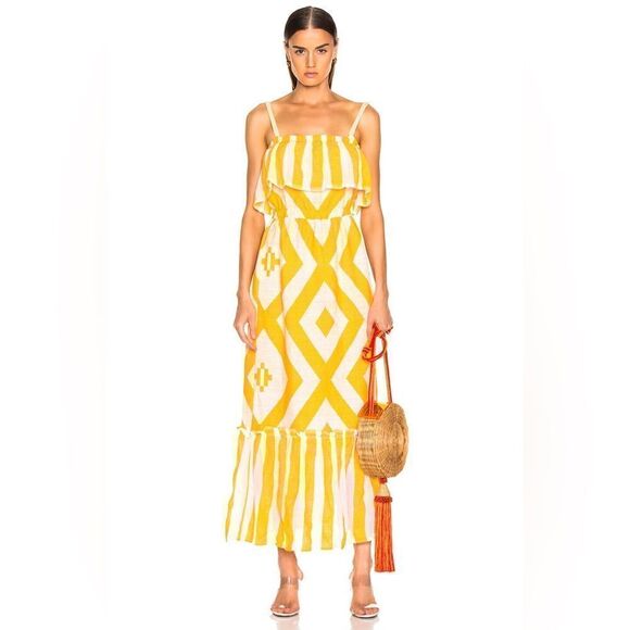 NWT LEMLEM Biruhi Long Tier Dress 💛 Size Small - Picture 1 of 8